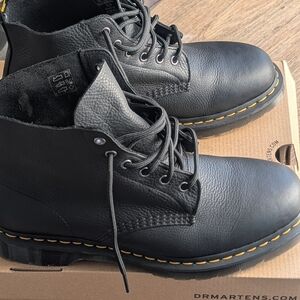 Dr. Martens Black Boots with Yellow Stitching